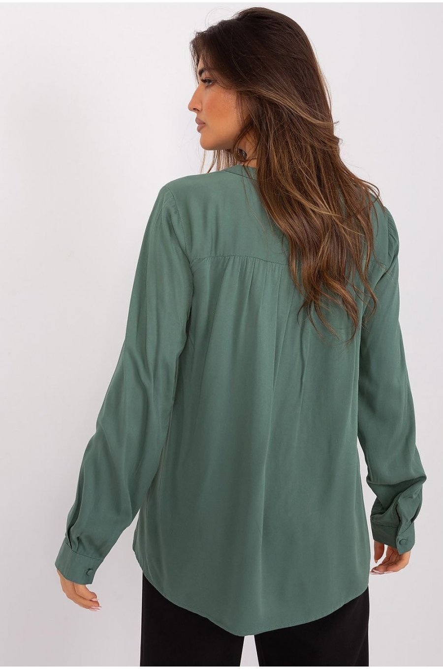 Bluza dama eleganta, din vascoza, verde light, vaporoasa, cu maneca lunga, Summers 3 - jojofashion.ro
