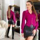Bluza dama eleganta roz magenta, tip corset, cu maneca lunga si elastic in talie, Myriam 4 - jojofashion.ro