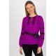 Bluza dama eleganta, violet, cu dantela neagra si maneca lunga, Mirage Bluza dama eleganta, violet, cu dantela neagra si maneca lunga, Mirage 4 - jojofashion.ro