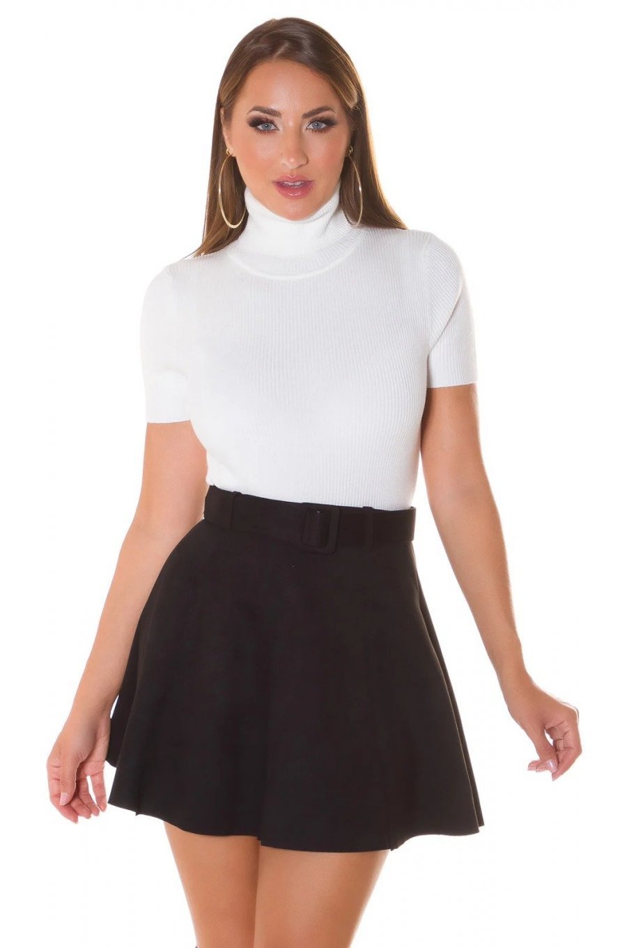 Bluza dama maleta cu maneci scurte vascoza alba Basic Bluza dama maleta cu maneci scurte vascoza alba Basic 1 - jojofashion.ro
