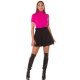 Bluza dama maleta cu maneci scurte vascoza roz ciclam Basic Bluza dama maleta cu maneci scurte vascoza roz ciclam Basic 4 - jojofashion.ro
