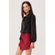 Bluza dama neagra din satin cu floare si maneca lunga EvelynR Bluza dama neagra din satin cu floare si maneca lunga EvelynR 5 - jojofashion.ro