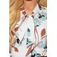 Bluza dama eleganta vascoza bej, print floral, cu maneca lunga, Ivana 4 - jojofashion.ro