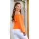 Bluza dama orange eleganta tip corset Chloe 3 - jojofashion.ro