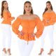 Bluza dama orange eleganta tip corset Chloe 6 - jojofashion.ro
