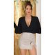 Bluza dama tip body, neagra, cu maneca lunga si decolteu in V, Lorisa 2 - jojofashion.ro