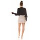 Bluza dama tip body, neagra, cu maneca lunga si decolteu in V, Lorisa 4 - jojofashion.ro