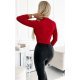 Bluza dama tip body, rosie, cu decolteu petrecut si maneca lunga, Trinna 3 - jojofashion.ro