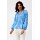 Bluza dama tip tunica, baby blue cu flori, vaporoasa, cu maneca lunga, ClaraR 4 - jojofashion.ro
