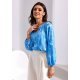 Bluza dama tip tunica, baby blue cu flori, vaporoasa, cu maneca lunga, ClaraR 5 - jojofashion.ro
