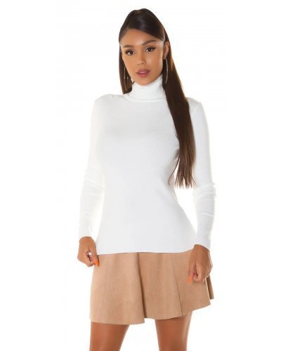 Bluza maleta vascoza alba Mahas - jojofashion.ro