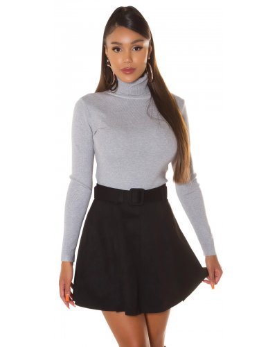 Bluza maleta vascoza gri Mahas - jojofashion.ro