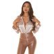 Camasa bej din satin cu decupaje in talie Kardashian Camasa bej din satin cu decupaje in talie Kardashian 3 - jojofashion.ro
