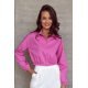 Camasa dama crop, roz fucsia, cu maneca lunga, Nora 2 - jojofashion.ro