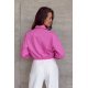 Camasa dama crop, roz fucsia, cu maneca lunga, Nora 3 - jojofashion.ro