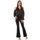 Camasa dama eleganta, din satin, neagra, cu maneca lunga si umerii goi, Banou 4 - jojofashion.ro