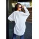 Camasa dama oversize, alba, cu maneca lunga si nasturi, Ayline 3 - jojofashion.ro