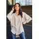 Camasa dama oversize, bej, cu maneca lunga si nasturi, Ayline 2 - jojofashion.ro