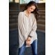 Camasa dama oversize, bej, cu maneca lunga si nasturi, Ayline 3 - jojofashion.ro