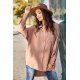 Camasa dama oversize, cappuccino, cu maneca lunga si nasturi, Ayline 2 - jojofashion.ro