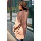 Camasa dama oversize, cappuccino, cu maneca lunga si nasturi, Ayline 3 - jojofashion.ro