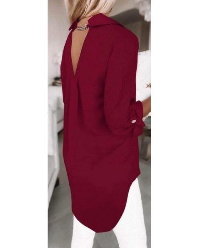 Camasi dama, Camasa dama oversize, din voal, burgundy, asimetrica, cu maneca lunga, Fiorella - jojofashion.ro