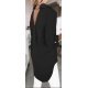 Camasa dama oversize, din voal, neagra, asimetrica, cu maneca lunga, Fiorella 3 - jojofashion.ro