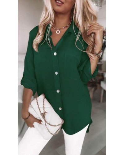 Camasi dama, Camasa dama oversize,  verde, asimetrica, cu maneca lunga, Fiorella - jojofashion.ro