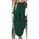 Camasa dama oversize,  verde, asimetrica, cu maneca lunga, Fiorella 3 - jojofashion.ro