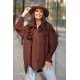 Camasa dama oversize, maro, cu maneca lunga si nasturi, Ayline Camasa dama oversize, maro, cu maneca lunga si nasturi, Ayline 2 - jojofashion.ro