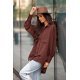 Camasa dama oversize, maro, cu maneca lunga si nasturi, Ayline Camasa dama oversize, maro, cu maneca lunga si nasturi, Ayline 3 - jojofashion.ro
