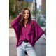 Camasa dama oversize, mov pruna, cu maneca lunga si nasturi, Ayline 2 - jojofashion.ro
