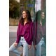 Camasa dama oversize, mov pruna, cu maneca lunga si nasturi, Ayline 4 - jojofashion.ro