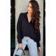 Camasa dama oversize, neagra, cu maneca lunga si nasturi, Ayline 2 - jojofashion.ro