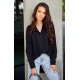 Camasa dama oversize, neagra, cu maneca lunga si nasturi, Ayline 4 - jojofashion.ro