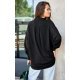 Camasa dama oversize, neagra, cu maneca lunga si nasturi, Ayline 3 - jojofashion.ro