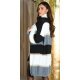 Cardigan dama casual, oversize, midi, negru cu dungi late, Louanne 3 - jojofashion.ro
