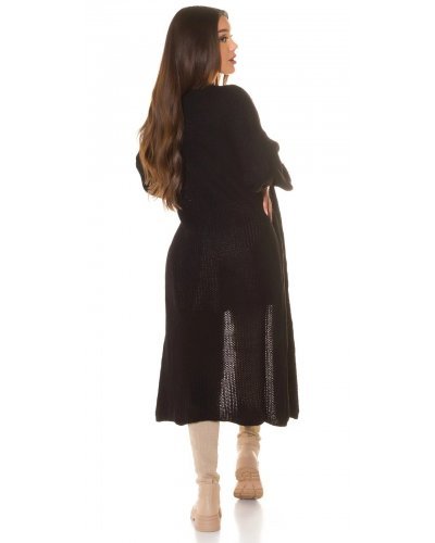 Bluze, Cardigan dama negru oversize Hlytt - jojofashion.ro