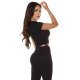 Crop top dama negru vascoza cu siret Andriela 3 - jojofashion.ro