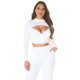 Crop top dama petrecut cu maneci lungi alb Amena 2 - jojofashion.ro