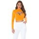 Crop top dama petrecut cu maneci lungi orange Amena Crop top dama petrecut cu maneci lungi orange Amena 2 - jojofashion.ro