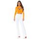 Crop top dama petrecut cu maneci lungi orange Amena Crop top dama petrecut cu maneci lungi orange Amena 4 - jojofashion.ro
