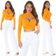 Crop top dama petrecut cu maneci lungi orange Amena Crop top dama petrecut cu maneci lungi orange Amena 6 - jojofashion.ro