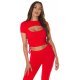 Crop top dama rosu vascoza cu siret Andriela Crop top dama rosu vascoza cu siret Andriela 2 - jojofashion.ro