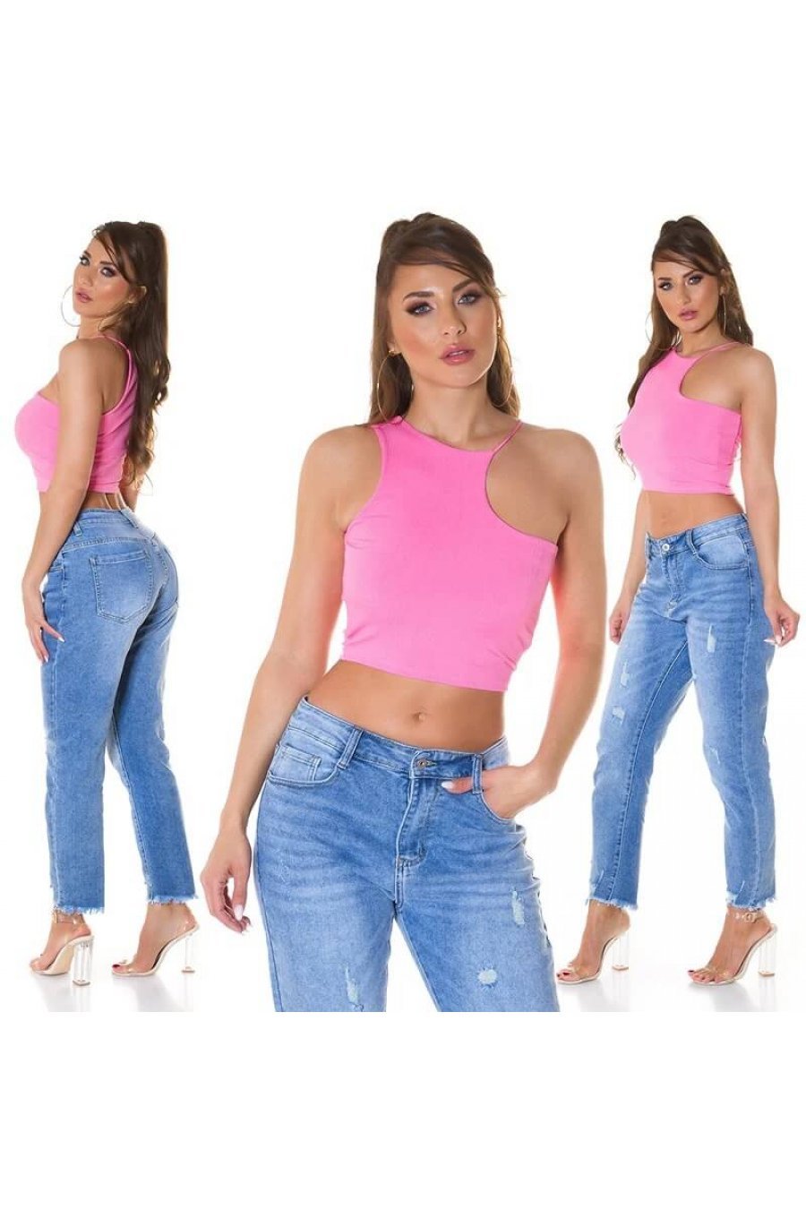 Crop top dama roz Mabel 5 - jojofashion.ro