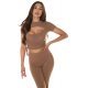 Crop top dama vascoza cappuccino cu siret Andriela 2 - jojofashion.ro