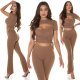 Crop top dama vascoza cappuccino cu siret Andriela 6 - jojofashion.ro