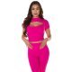 Crop top dama vascoza roz ciclam cu siret Andriela 2 - jojofashion.ro