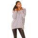 Pulover dama casual gri oversize cu gluga Lassiger Pulover dama casual gri oversize cu gluga Lassiger 5 - jojofashion.ro