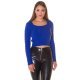 Pulover dama tricotat crop albastru electric Soffice Pulover dama tricotat crop albastru electric Soffice 2 - jojofashion.ro